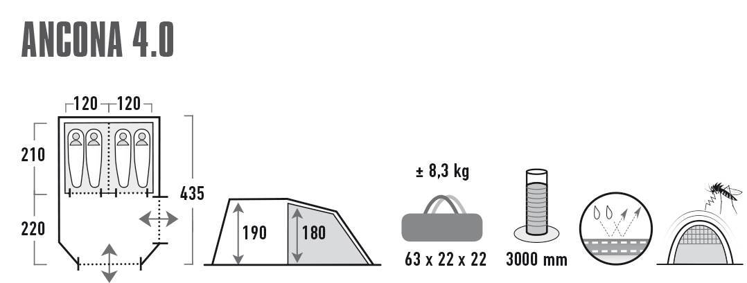 Намет High Peak Ancona 4.0 Nimbus Grey (10243)