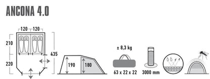 Намет High Peak Ancona 4.0 Nimbus Grey (10243)
