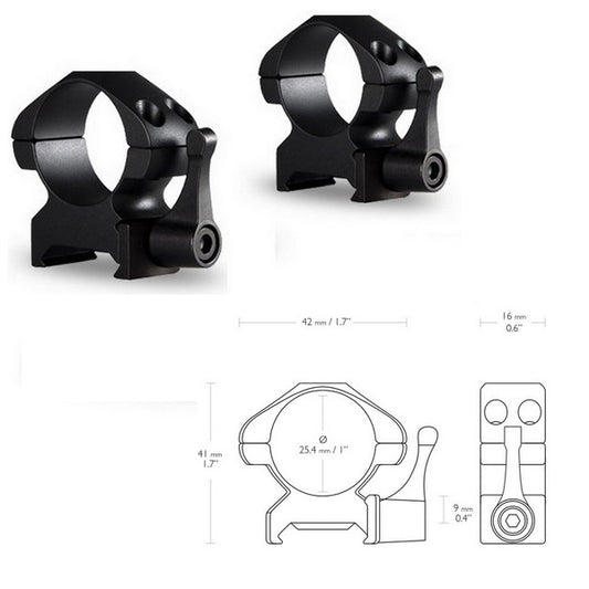 Кольца Hawke Precision Fast Release 1"/Weaver/Med (23011)