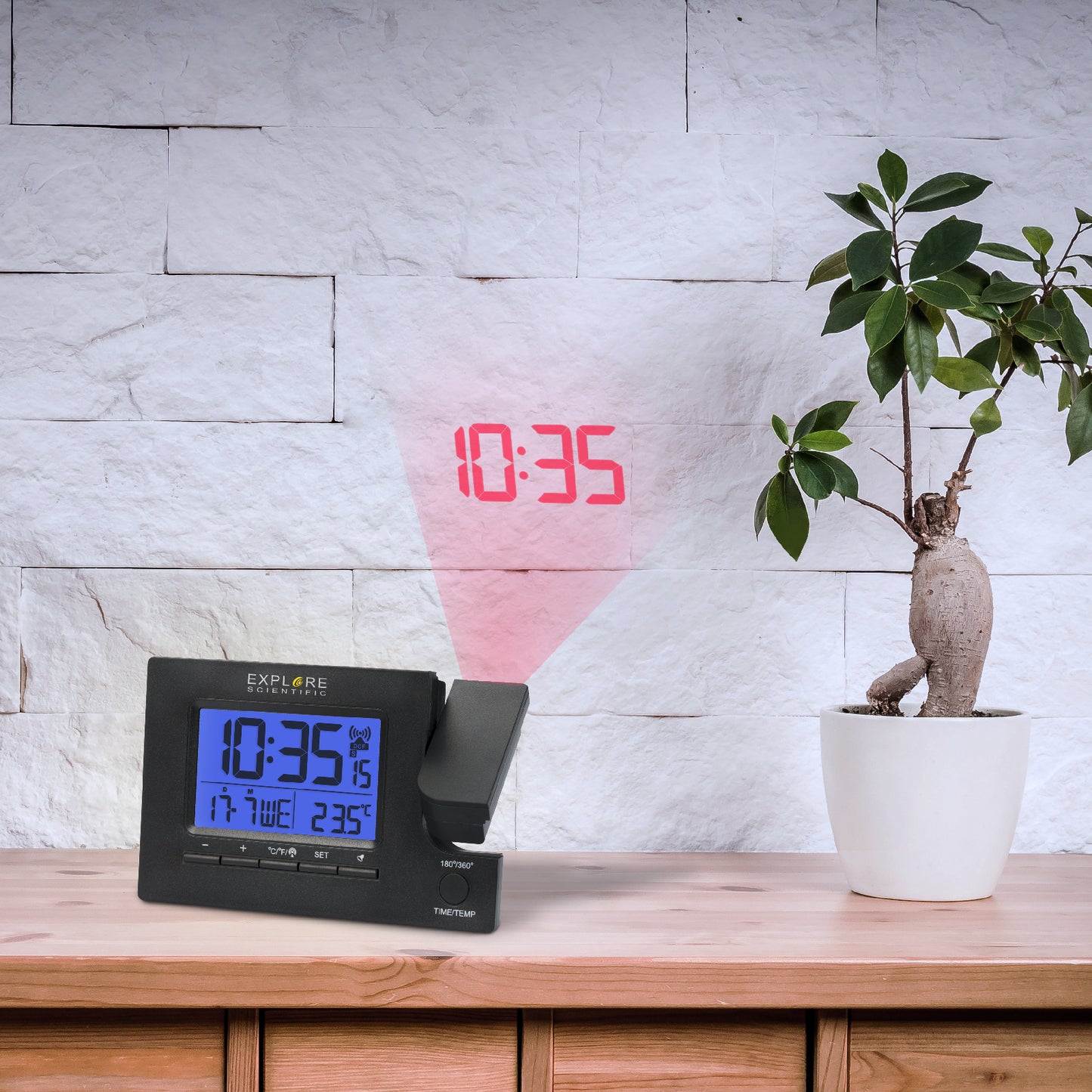 Часы проекционные Explore Scientific Slim Projection RC Dual Alarm Black (RDP1003CM3LC2)