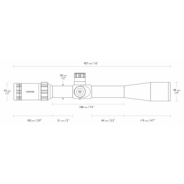 Прицел оптический Hawke Sidewinder 8.5-25x42 SF (20x 1/2 Mil Dot IR) (17120)