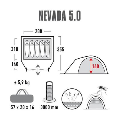 Намет High Peak Nevada 5.0 Nimbus Grey (10209)