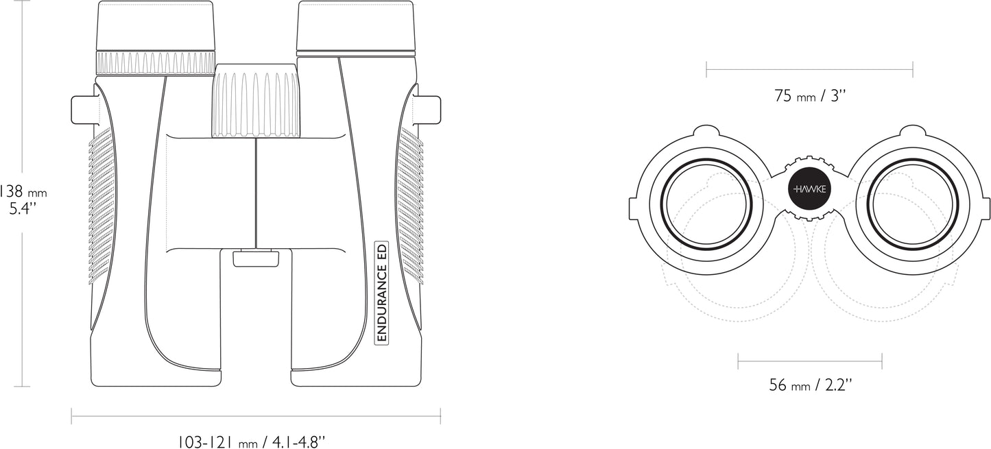Бінокль Hawke Endurance Top Hinge ED 10x32 Green (36203)