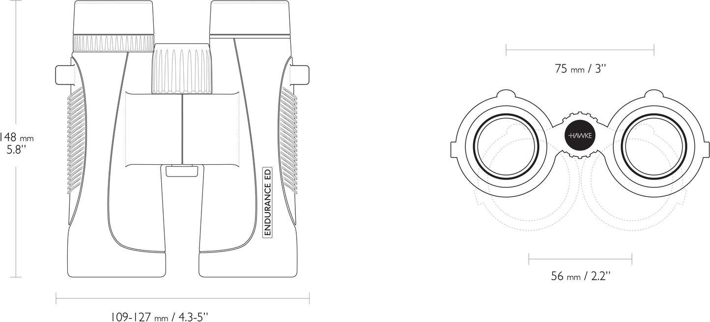 Бінокль Hawke Endurance Top Hinge ED 8x42 Green (36205)