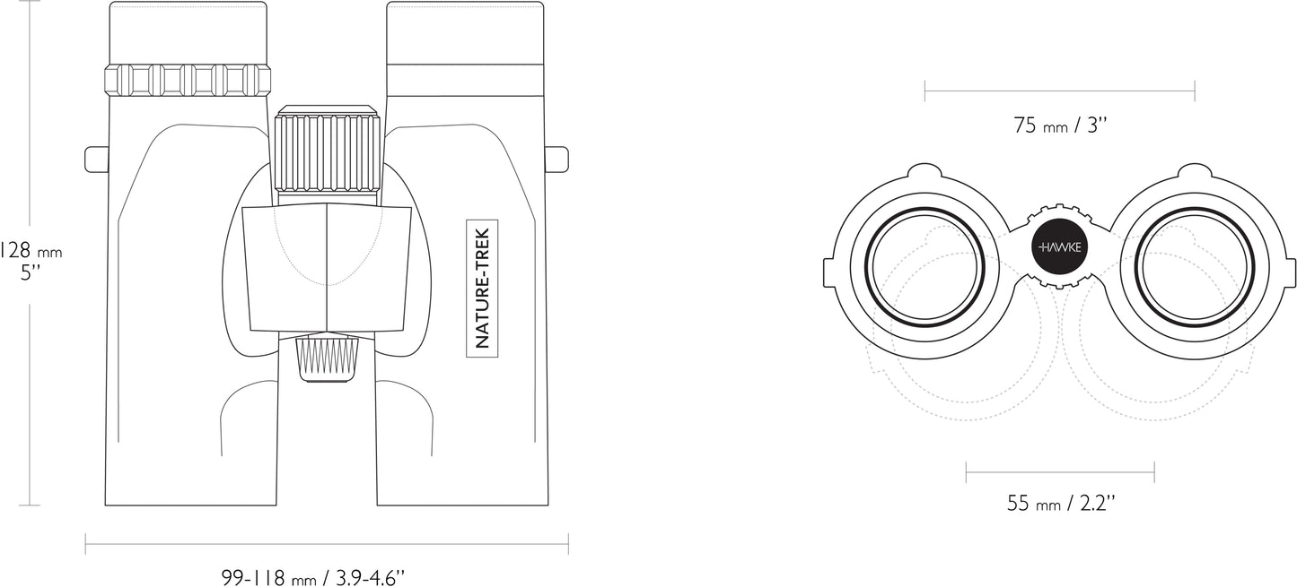 Бінокль Hawke Nature Trek 10x32 Top Hinge Green (35101)