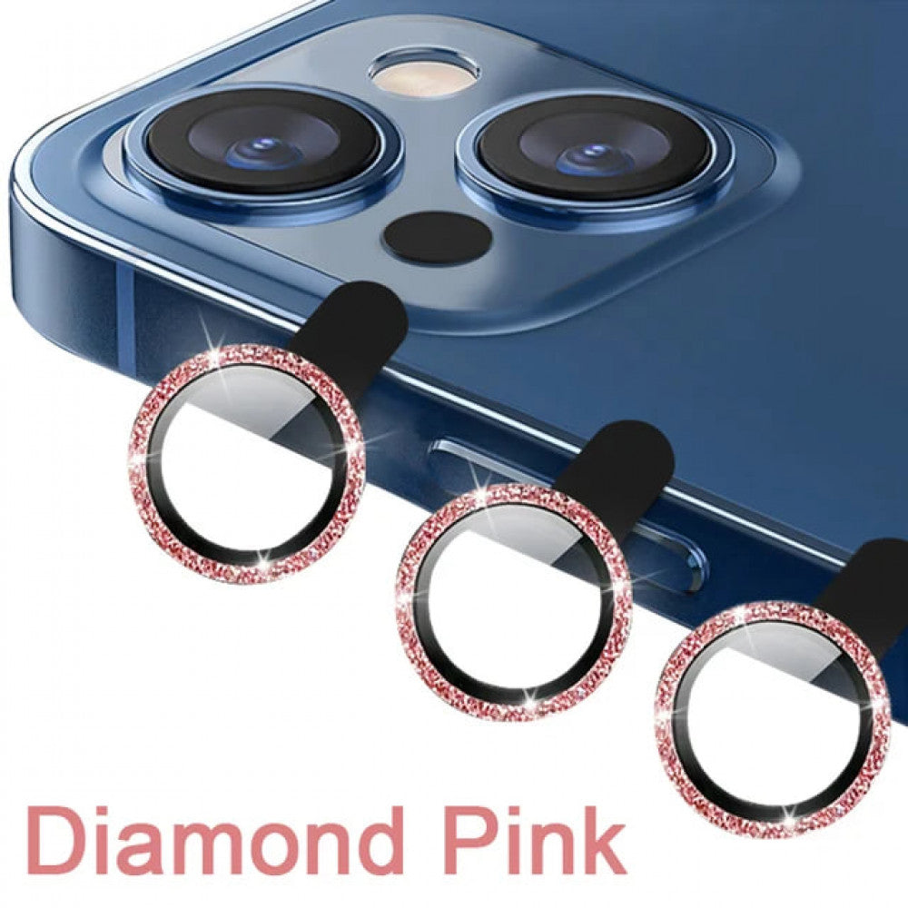 Camera Glass Diamond Crumb — iPhone 14/14 Plus — Pink