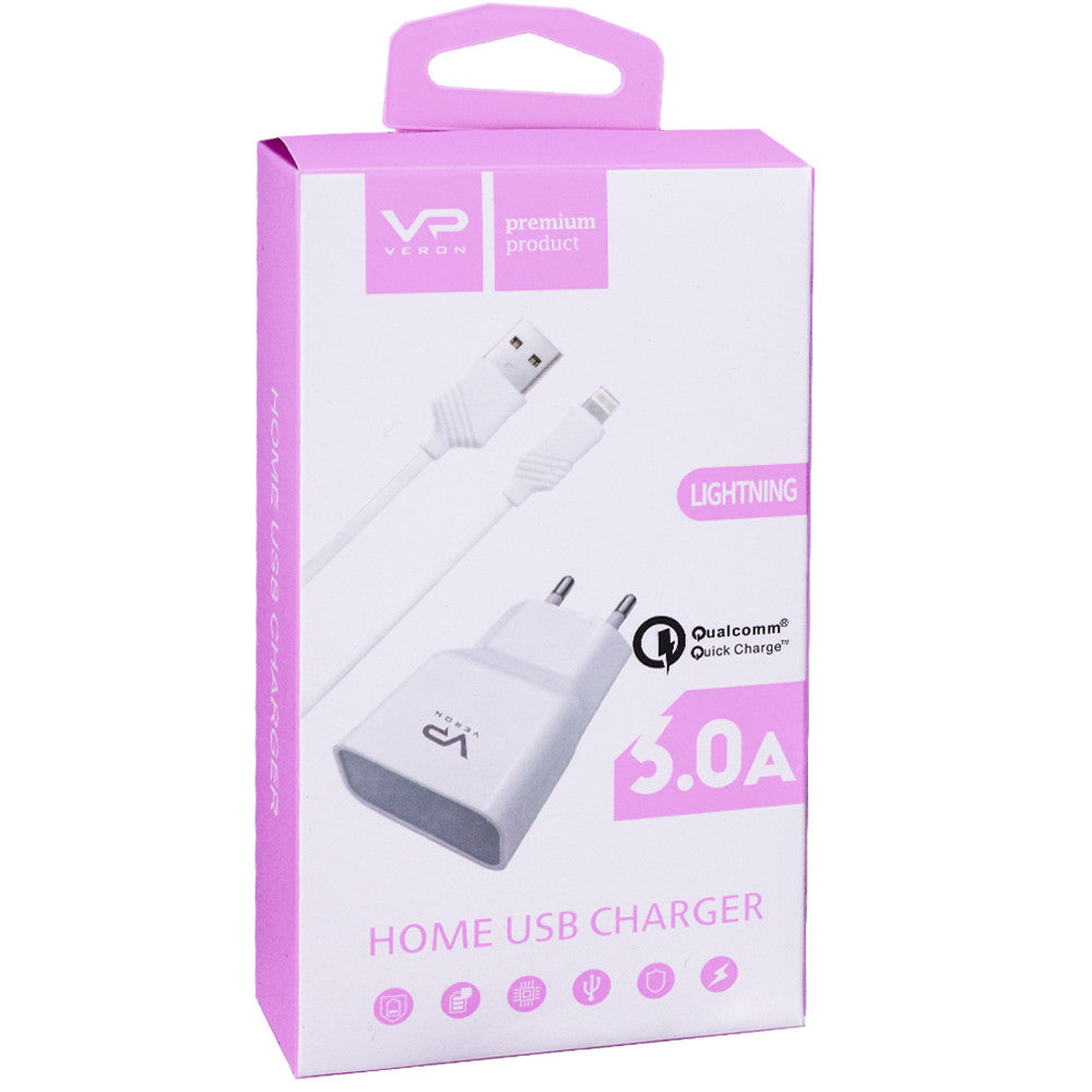 Home Charger | 2.0A | QC2.0 | Lightning Cable (1m) — Veron AD-19L