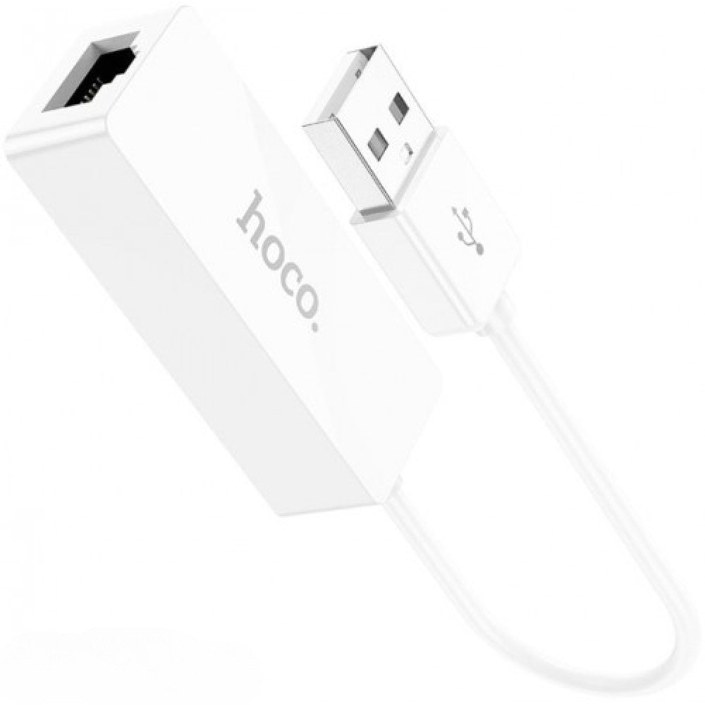 USB Ethernet Adapter 100 Mbps — Hoco UA22 Acquire — White