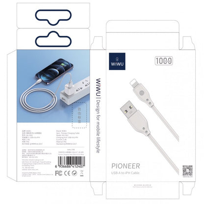 Кабель Lightning 2.4A (1m) — WiWU Pioneer Wi-C001L — White