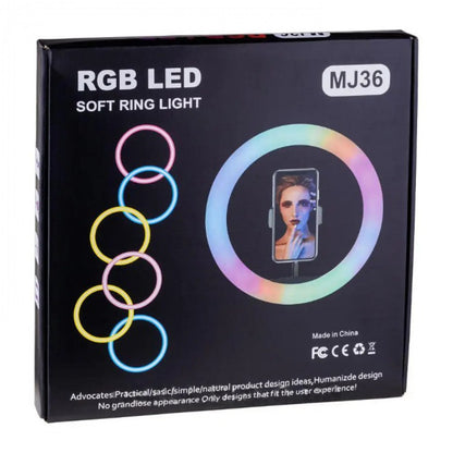 Лампа Кольцевая RGB LED | 36 cm 14" | 192 Lights | 39 RGB | MJ-36