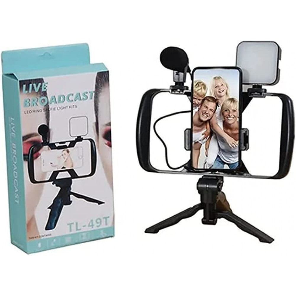 Monopod Tripod For Mobile | Microphone LED Lamp | TL-49T