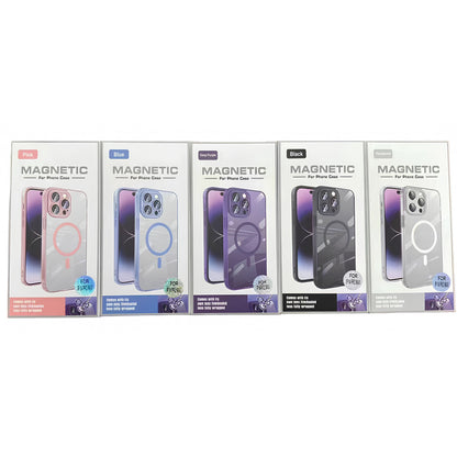 Clear Magnetic TPU+PC Case — iPhone 15 Pro Max — Deep Purple