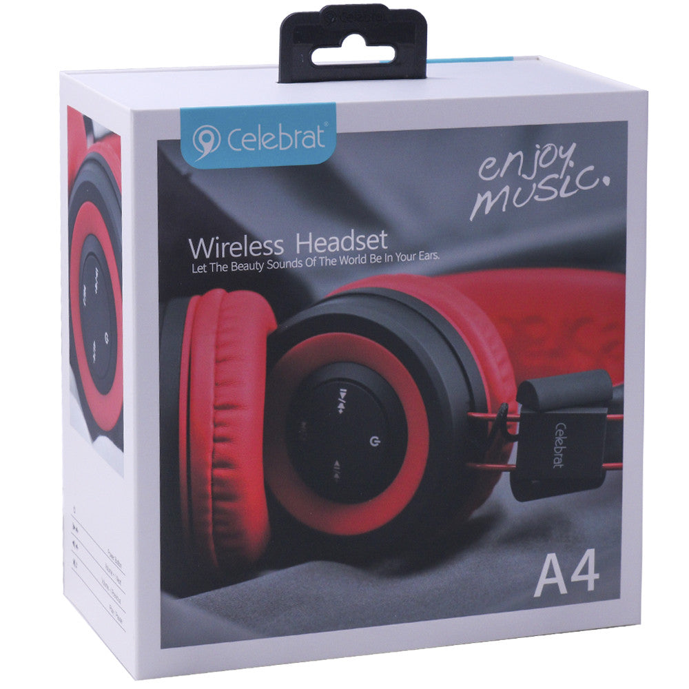 Навушники Bluetooth — Celebrat A4 — Red