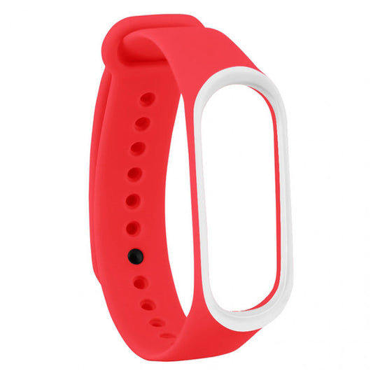 Ремінець Silicone Line — Xiaomi Mi Band 5 | 6 — Red & White