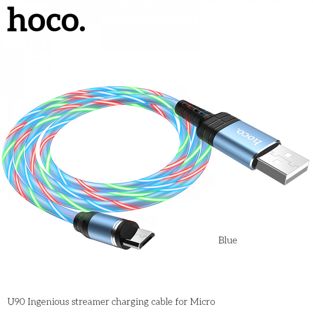 Кабель Micro 2A (1m) — Hoco U90 — Blue