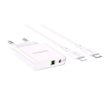 Home Charger | 20W | PD | QC3.0 | C to Lightning Cable (1m) — Borofone BA69A — White