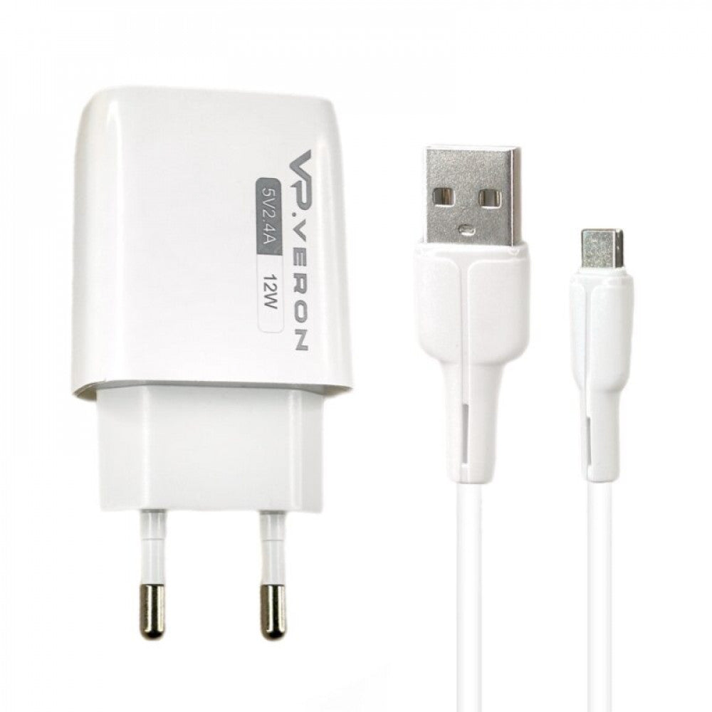 Home Charger | 2.4A | 2U | USB C Cable (1m) — Veron AC62C