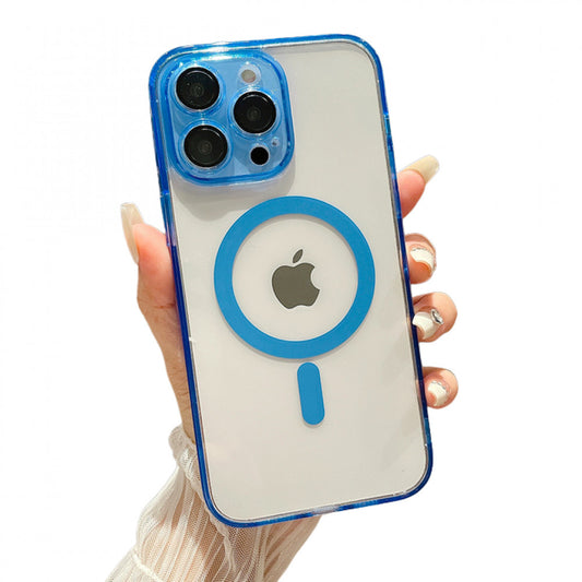 Clear Magnetic TPU+PC Case — iPhone 15 Plus — Blue