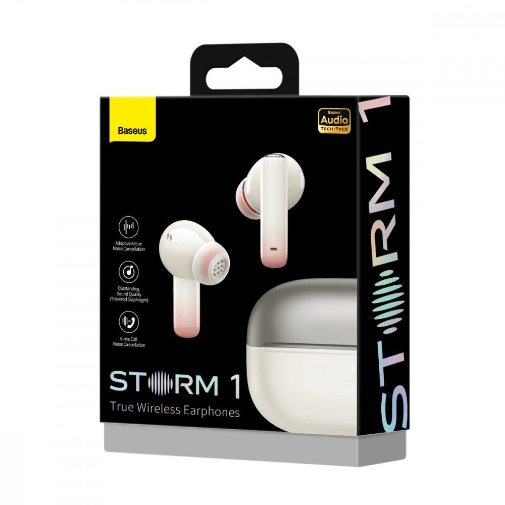 Bluetooth гарнітура TWS — Baseus (NGTW1402) Storm 1 — NGTW140202 White