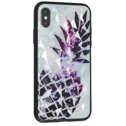 Romb Glass With Print TPU Case — Huawei P Smart 2019 ; Honor 10 Lite — Pineapple