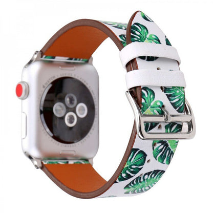 Ремінець Leather Series Flower Pattern — Apple Watch 38 mm | 40 mm | 41 mm — Green Leaves