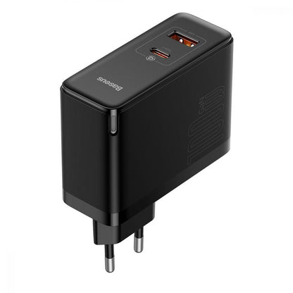 Home Charger | 100W | GaN5 | 1U | 1C | C to C Cable (1m) — Baseus (CCGP090) Pro Fast Charger — CCGP090201 Black