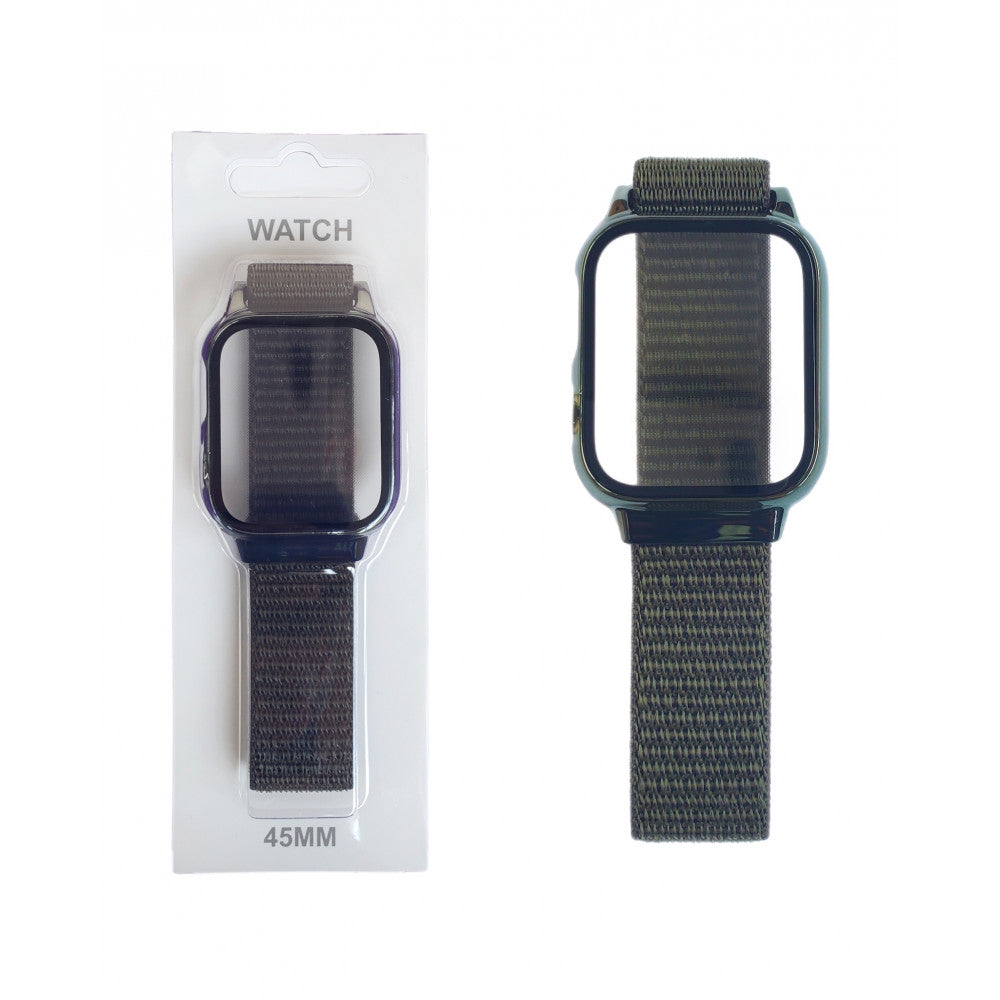 Ремінець Nylon with protective case — Apple Watch 42 mm | 44 mm | 45 mm | 49 mm — Dark Blue