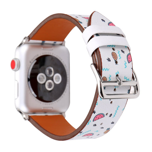 Ремінець Leather Series Flower Pattern — Apple Watch 38 mm | 40 mm | 41 mm — Fruit Flamingo