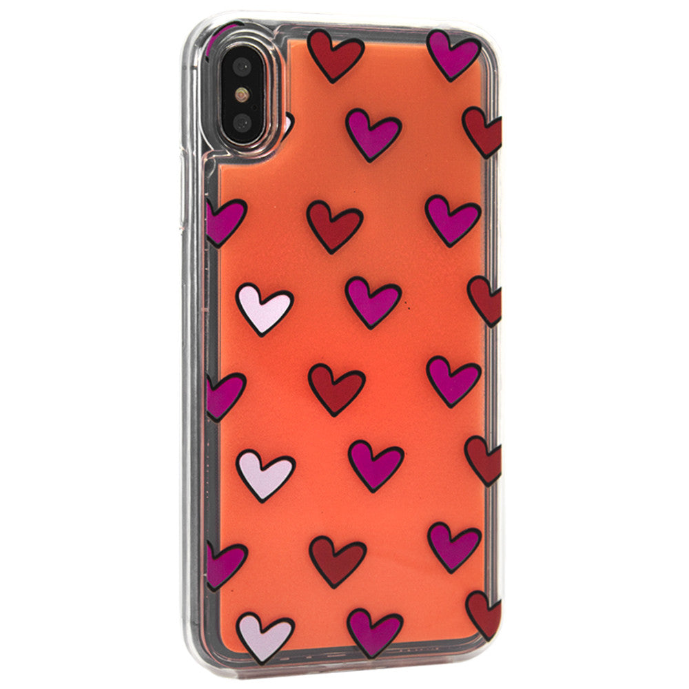 Liquid Glow Night With Print TPU Case — Samsung A40 (A405F) — Hearts