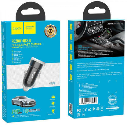 Car Charger | 20W | PD | QC3.0 — Hoco Z32B — Black