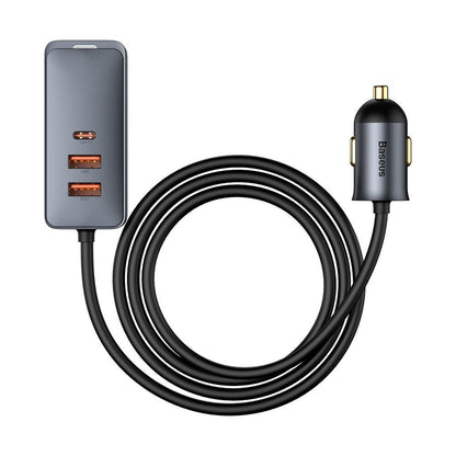 Car Charger | 120W | 3U | 1C | Extension Cord — Baseus (CCBT-B0G) Share Together PPS multi-port Fast charging Gray — CCBT-B0G Gray