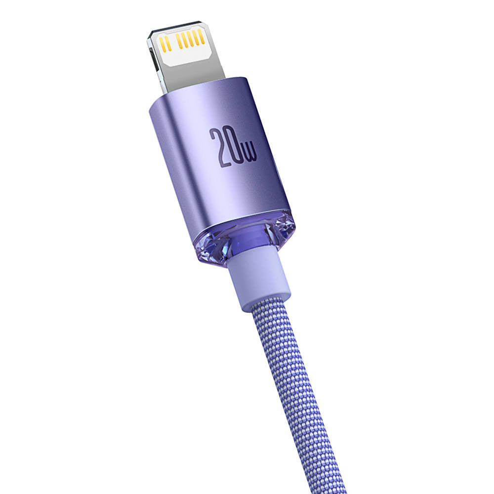 Кабель USB C to Lightning 20W (2m) — Baseus (CAJY000305) Crystal Shine Series — CAJY000305 Purple