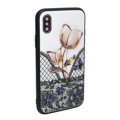 Case + Glass TPU Case — iPhone X ; XS — Flowers