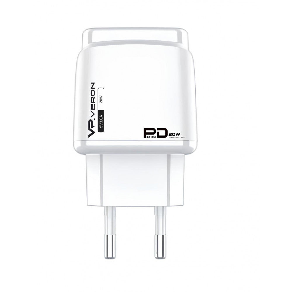 Home Charger | 20W | PD | QC3.0 — Veron VR-C12 — White