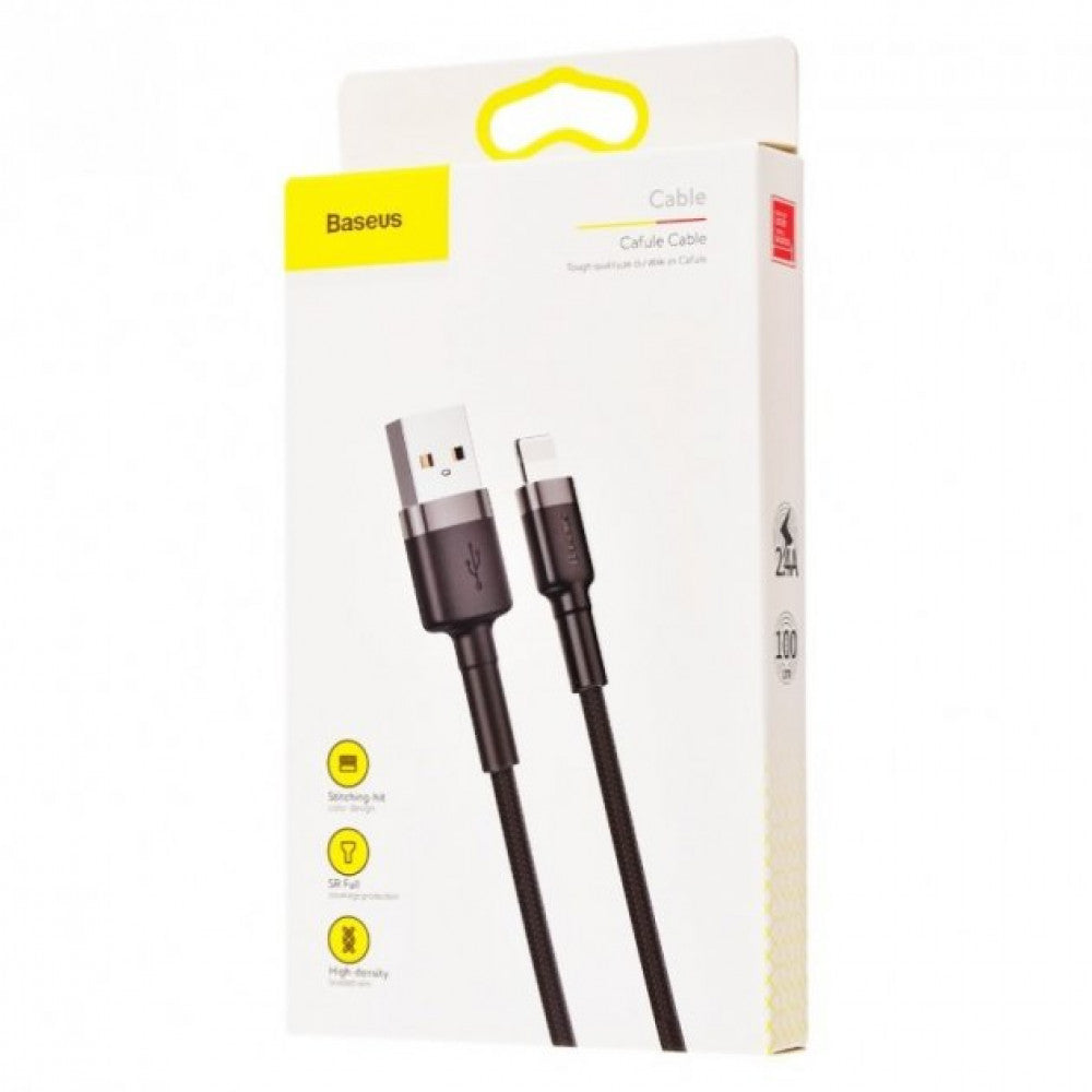 Кабель Lightning 2.4A (1m) — Baseus (CALKLF) Cafule Series — CALKLF-BG1 Gray+Black