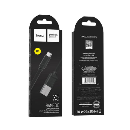 Кабель USB C 2A (1m) — Hoco X5 — Black