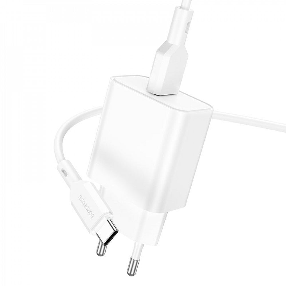 Home Charger | 18W | 1U | USB C Cable (1m) — Borofone BA72A — White