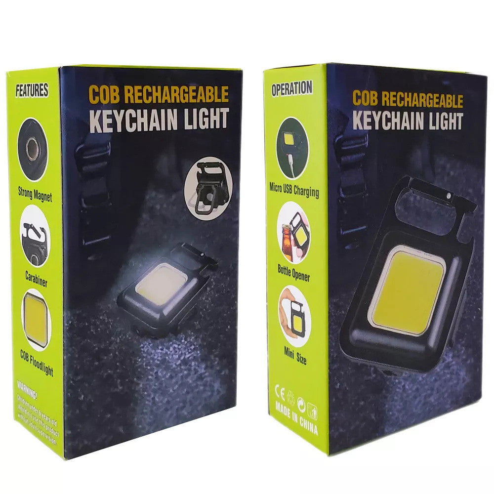 Ліхтарик — F04 COB rechargeable keychain Light Micro USB