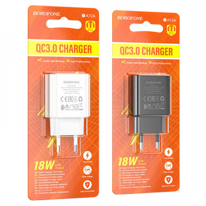 Home Charger | 18W | QC3.0 — Borofone BA72A — Black