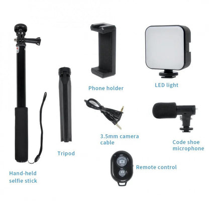 Monopod Tripod For Mobile | Bluetooth | Microphone LED Lamp | AY-49Z