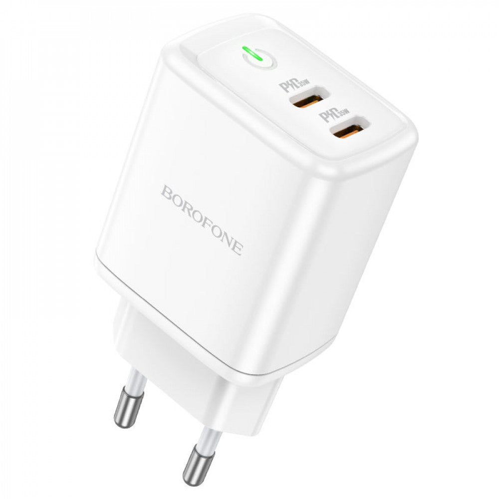 Home Charger | 35W | 2 PD3.0 | C to C Cable (1m) — Borofone BN9 — White