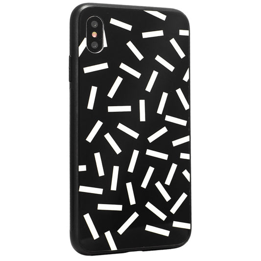 Glass with print TPU Case — iPhone Xs — Black