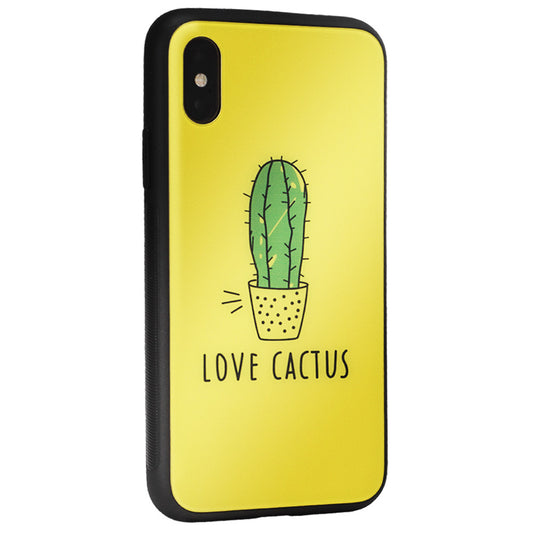 Glass with print TPU Case — iPhone 6 ; 6S — Cactus