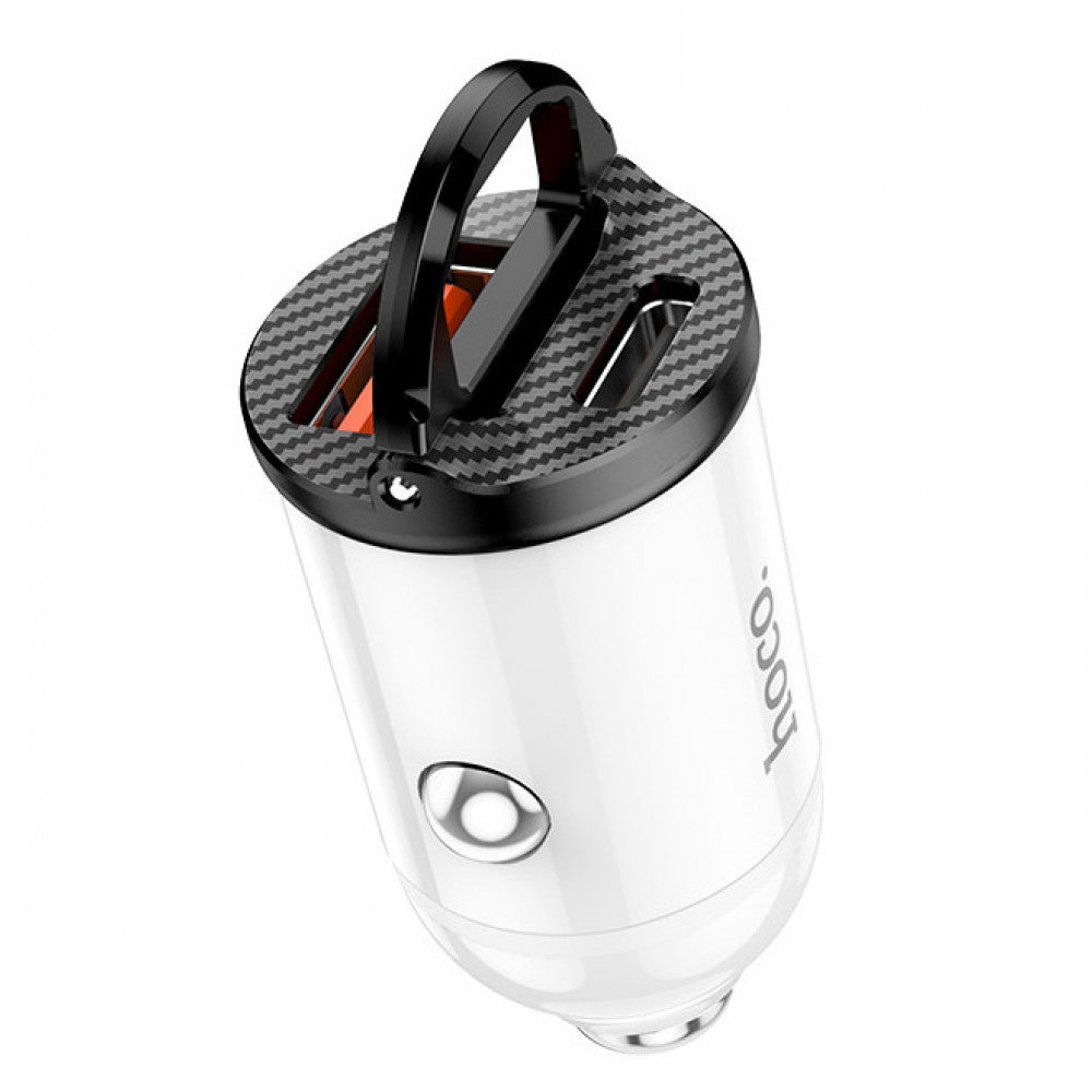 Car Charger | 30W | PD | QC3.0 — Hoco NZ2 — White