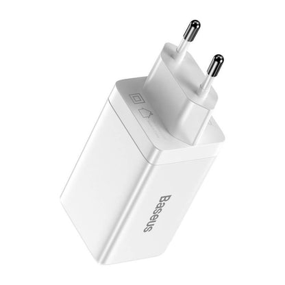 Home Charger | 65W | GaN3 | 1U | 2C | C to C Cable (1m) — Baseus (CCGP0501) Pro Fast Charger — CCGP050102 White