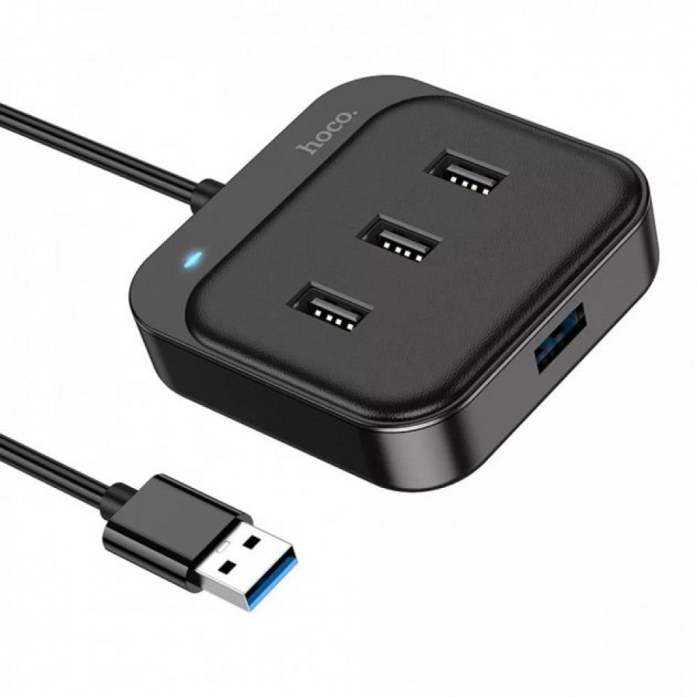 HUB USB To 4 USB 2.0 — Hoco HB31 Easy (1.2m) — Black