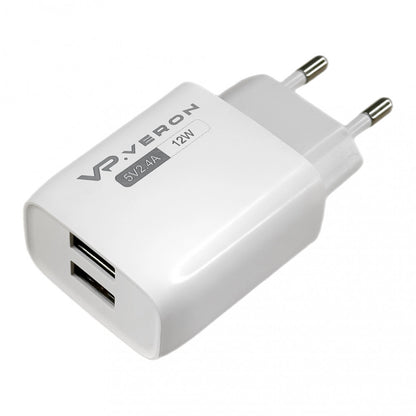 Home Charger | 2.4A | 2U | USB C Cable (1m) — Veron AC62C