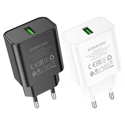 Home Charger | 18W | 1U | Micro Cable (1m) — Borofone BA72A — White