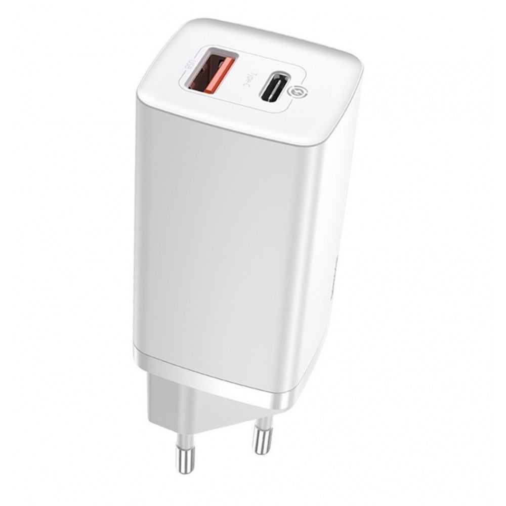 Home Charger | 65W | GaN2 | 1U | 1C — Baseus (CCGAN2L-B) Lite Quick Charger — CCGAN2L-B02 White