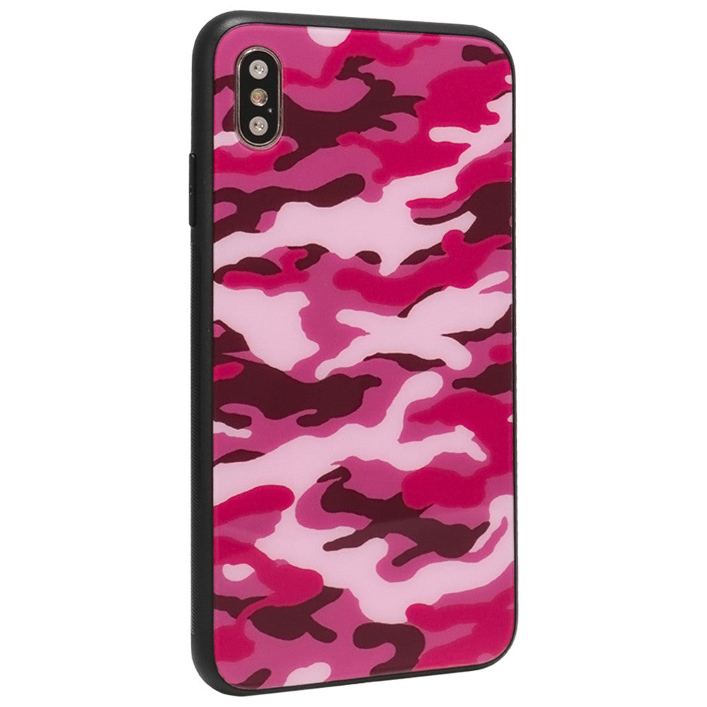 Glass with print TPU Case — iPhone Xs MAX — Khaki Pink